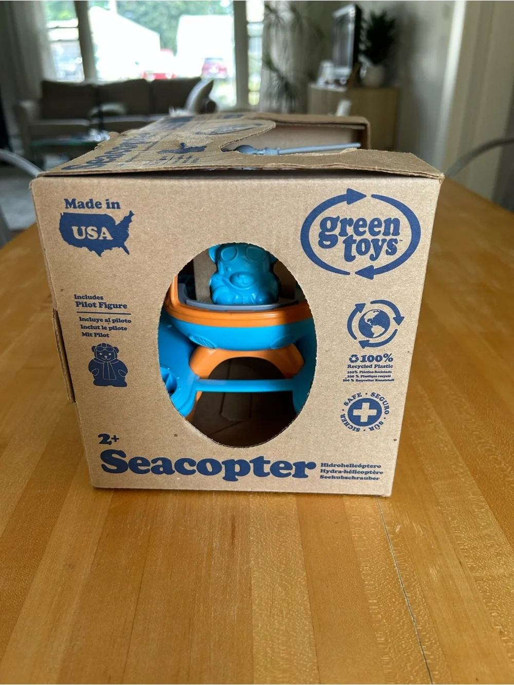 Green Toys Seacopter — Orange & Blue Floatable Helicopter Toy